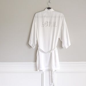 Victoria's Secret Satin Bride Robe, White, One Size